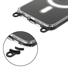 Load image into Gallery viewer, Aporia MagSafe Clear Case for iPhone 15+ with 3 Sets of Removable Hooks and Adjustable Lanyard: Transparent protective case featuring MagSafe compatibility, 3 removable hooks, and an adjustable lanyard for enhanced versatility and convenience.
