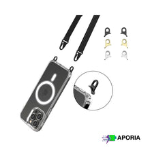 Load image into Gallery viewer, Aporia MagSafe Clear Case for iPhone 15+ with 3 Sets of Removable Hooks and Adjustable Lanyard
