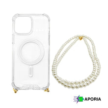 Load image into Gallery viewer, Aporia Magsafe Clear Case - Pearl Crossbody Strap for iPhone 15/14/13/12
