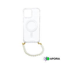 Load image into Gallery viewer, Aporia MagSafe Clear Case - Pearl Wristlet Strap for iPhone 15/14/13/12
